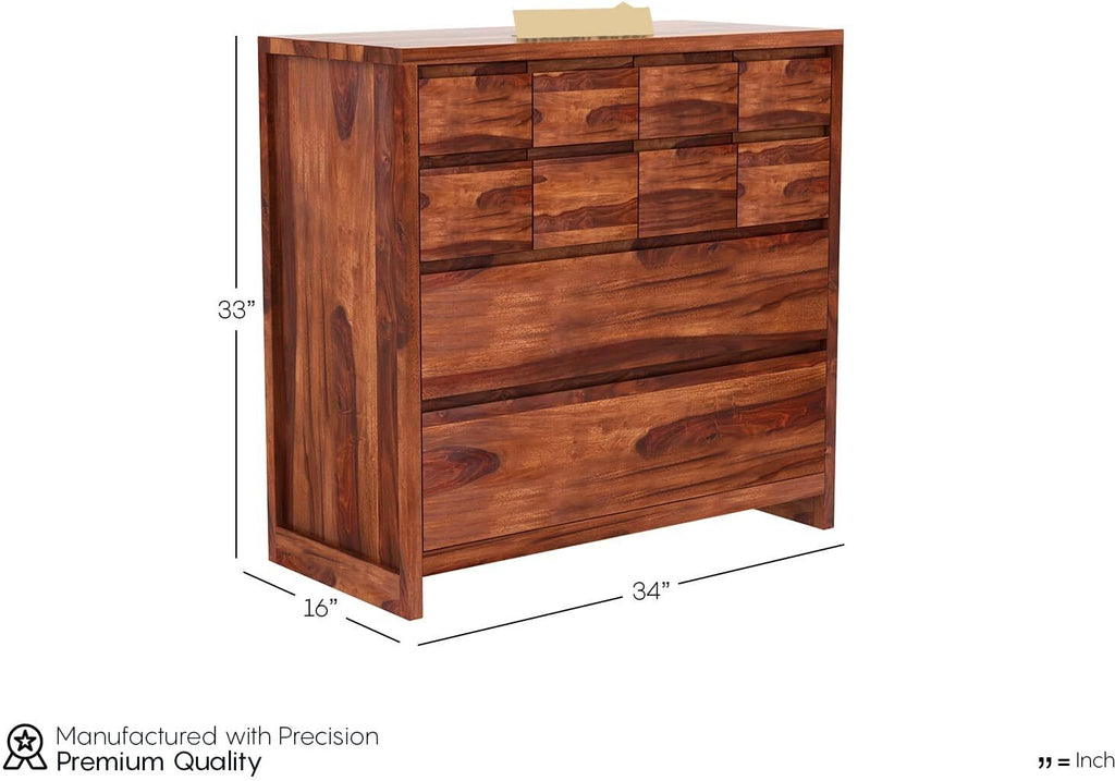Ambica Woodmart Sheesham wood chest of drawers in brown finish, photo 3