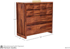 Ambica Woodmart Sheesham wood chest of drawers in brown finish, photo 3