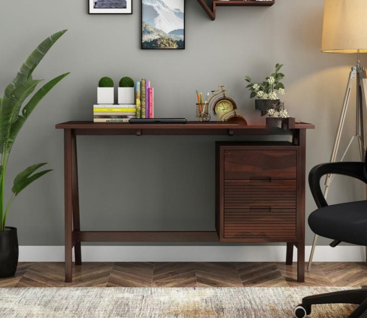 Walnut | Ambica Woodmart Sheesham wood study table, walnut, photo 8