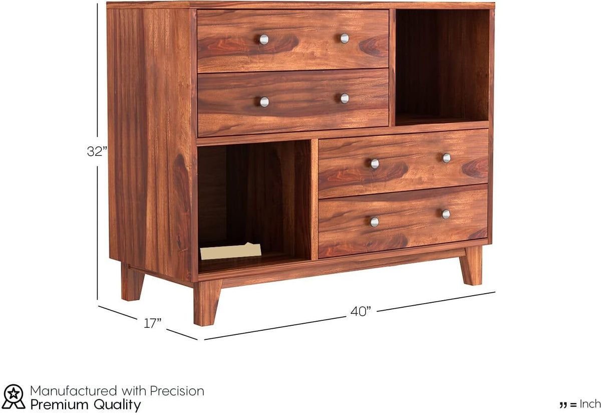 Honey | Ambica Woodmart Sheesham wood chest of drawers, honey, photo 9