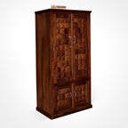 Mamon Wood Decor Sheesham Wood Wardrobe for Bedroom Modular Wooden
