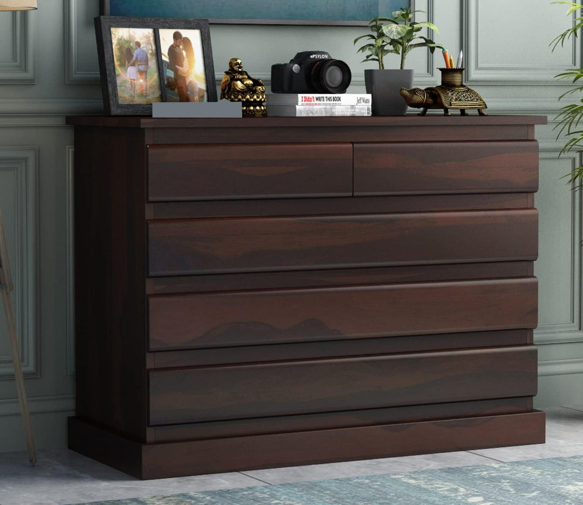 Walnut | Ambica Woodmart Sheesham wood chest of drawers, walnut, photo 5