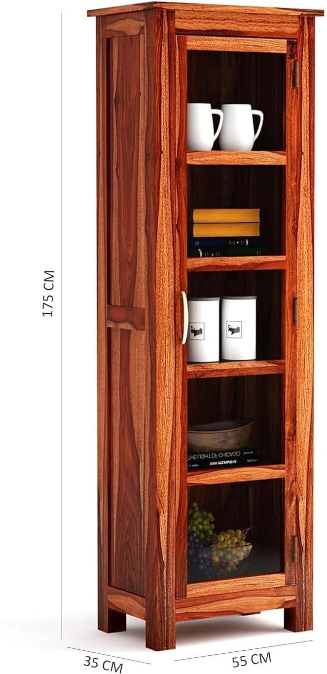 Mamon Wood Decor Sheesham Wood Multipurpose Book Shelf – Teak Brown