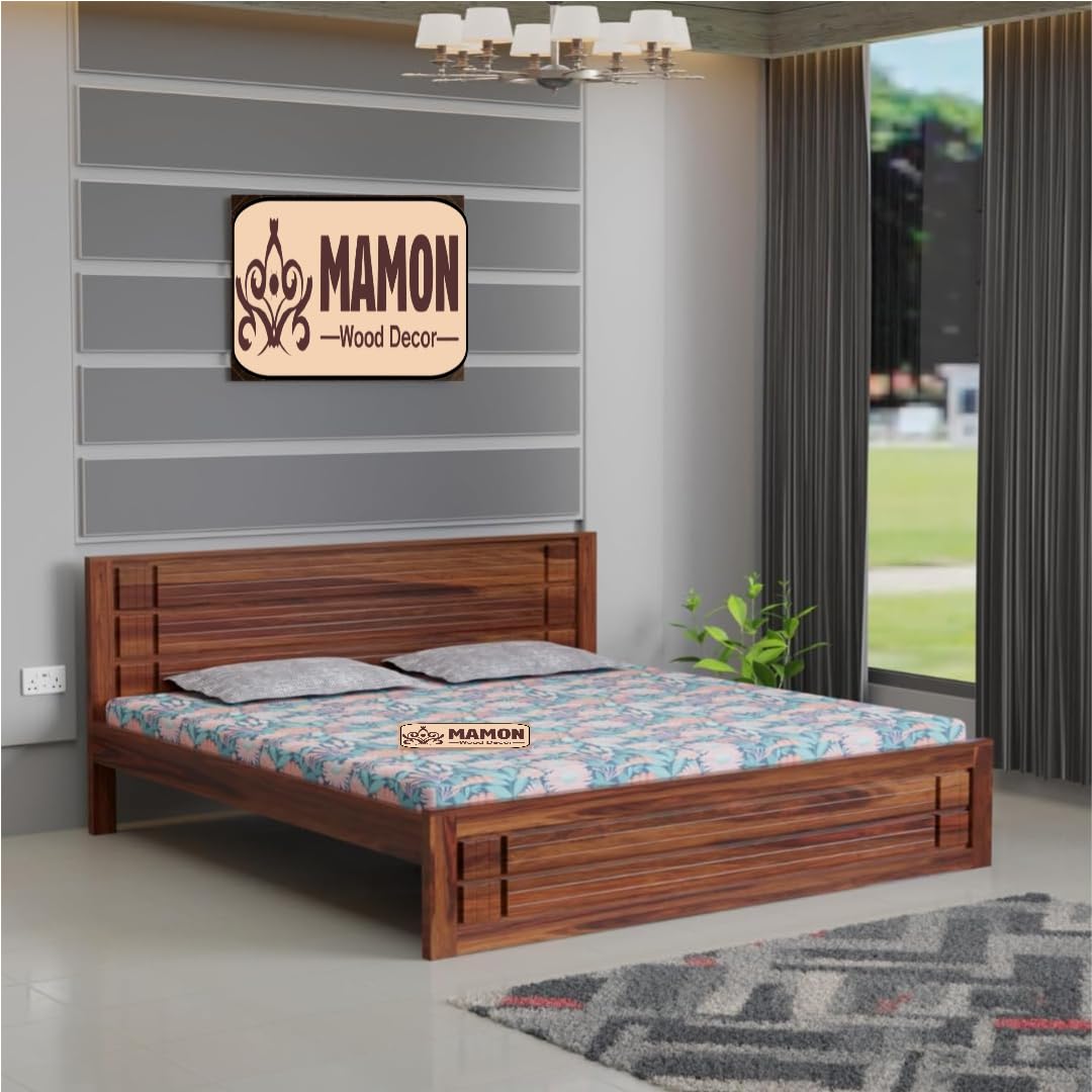 Mamon Wood Decor Solid Sheesham Wood Bed Without Storage – King Size