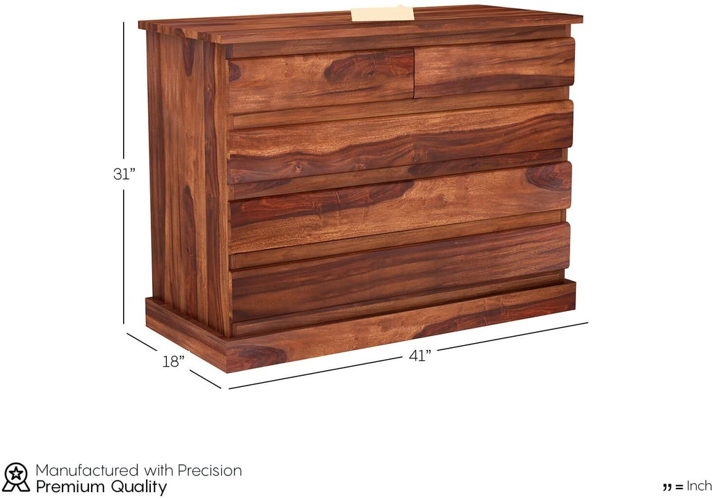Honey | Ambica Woodmart Sheesham wood chest of drawers, honey, photo 3