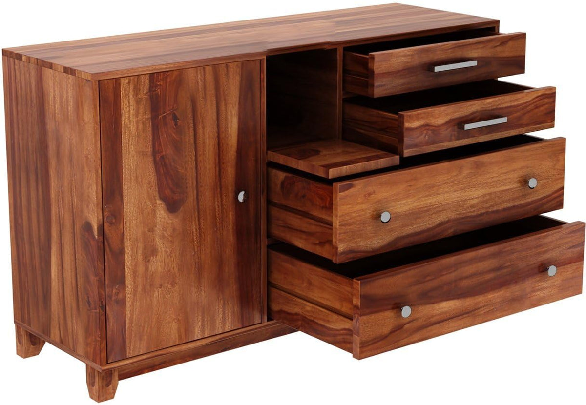 Ambica Woodmart Sheesham wood chest of drawers in brown finish, photo 5