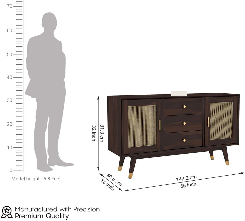Dark Brown | Ambica Woodmart Sheesham wood chest of drawers, dark brown, photo 3
