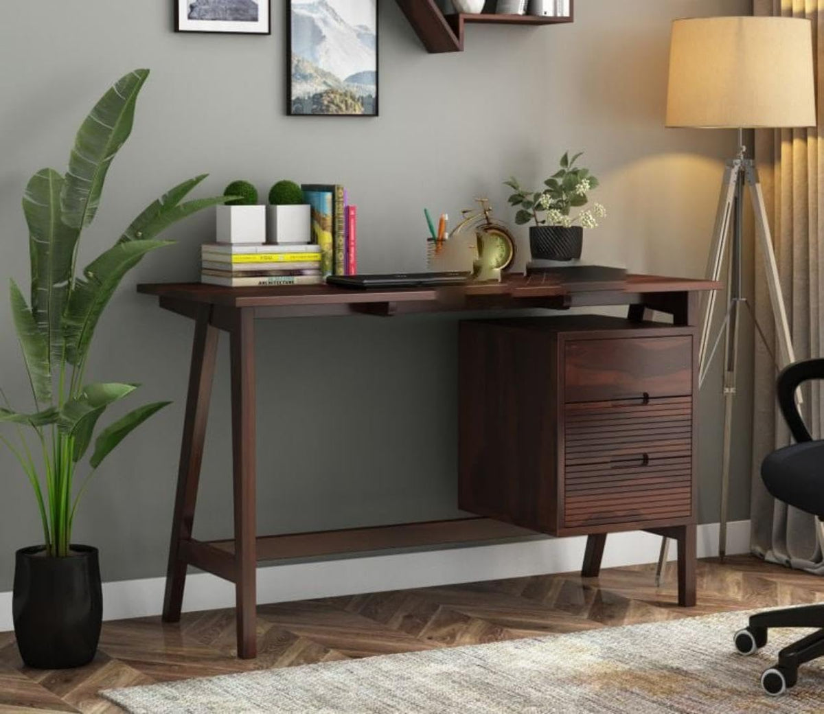 Walnut | Ambica Woodmart Sheesham wood study table, walnut, photo 7