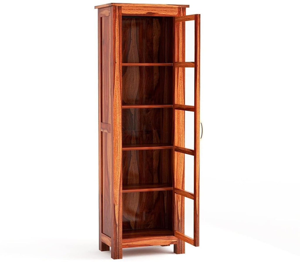 Mamon Wood Decor Sheesham Wood Multipurpose Book Shelf – Teak Brown