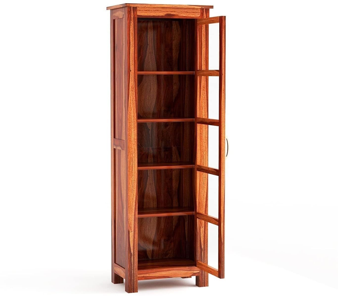 Mamon Wood Decor Sheesham Wood Multipurpose Book Shelf – Teak Brown