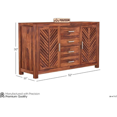 Mamon Wood Decor 4 Drawers and 2 Shelves Storage Wood Cabinet for Home