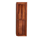 Mamon Wood Decor Single Door Wardrobe with 5 open shelves – Allen - Honey