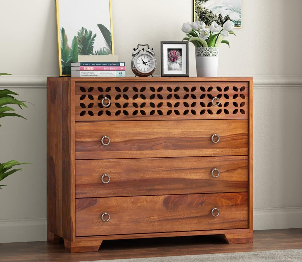 Ambica Woodmart Sheesham wood chest of drawers in brown finish, photo 1