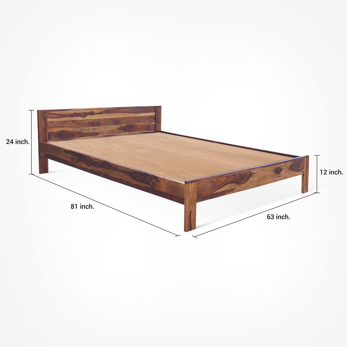 Natural Honey | Ambica Woodmart Sheesham wood bed, natural honey, photo 2