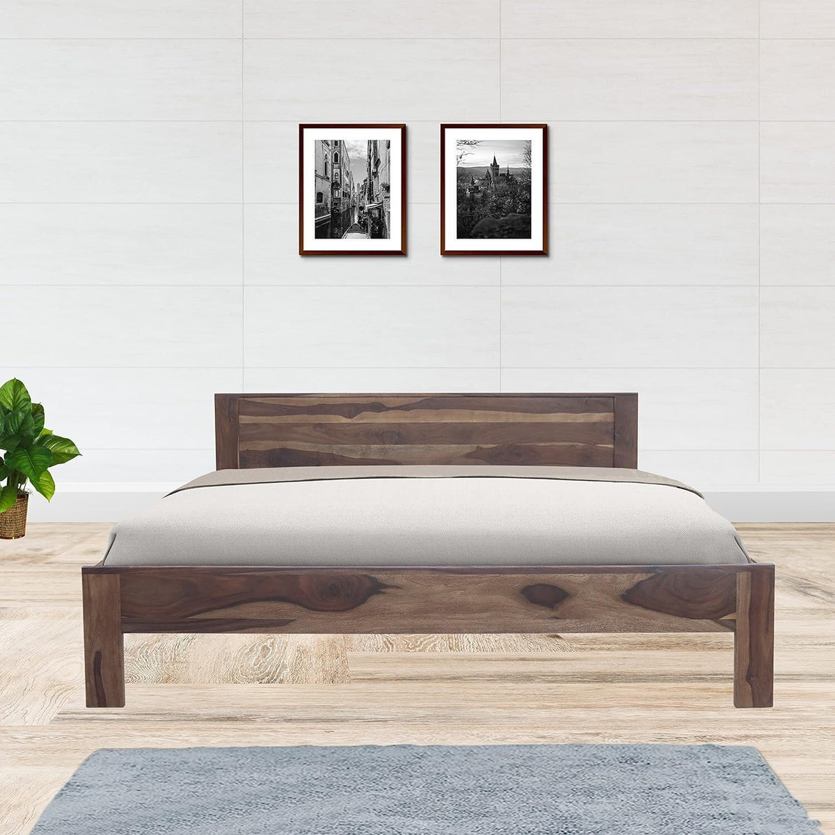 Walnut | Ambica Woodmart Sheesham wood bed, walnut, photo 6