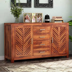 Mamon Wood Decor 4 Drawers and 2 Shelves Storage Wood Cabinet for Home