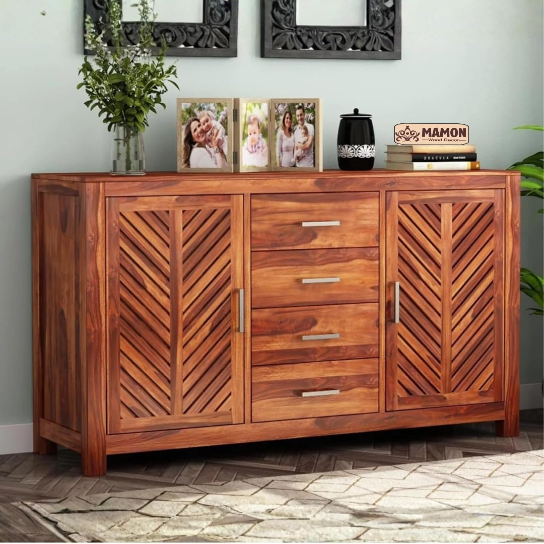 Mamon Wood Decor 4 Drawers and 2 Shelves Storage Wood Cabinet for Home