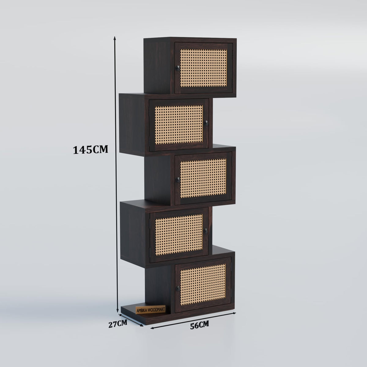 Walnut | Ambica Woodmart Sheesham wood storage cabinet, walnut, photo 6