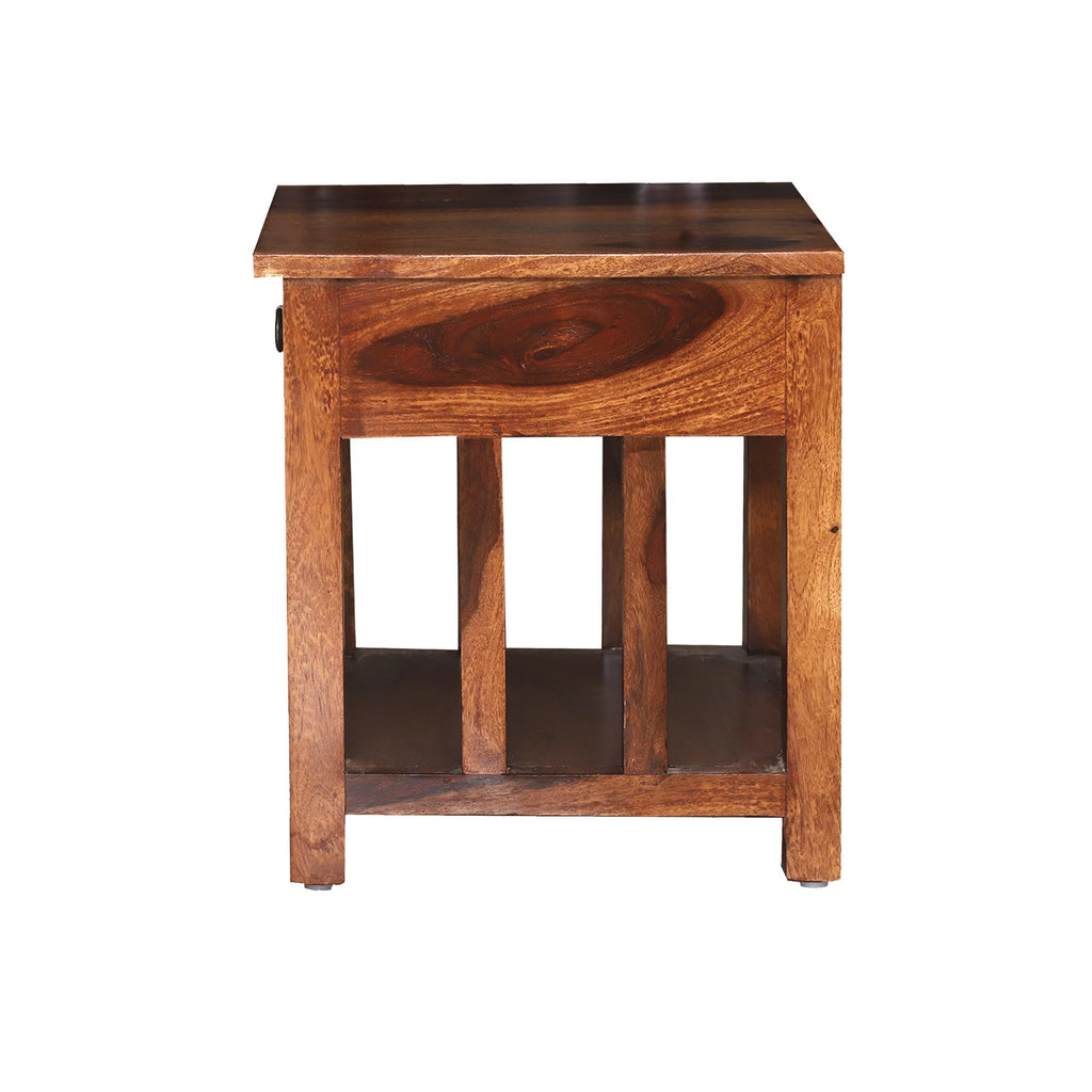 Mamon Wood Decor Sheesham Wood Bedside Table – Design 2