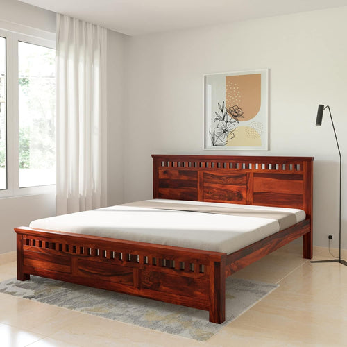 Honey | Ambica Woodmart Sheesham wood bed, honey, photo 1