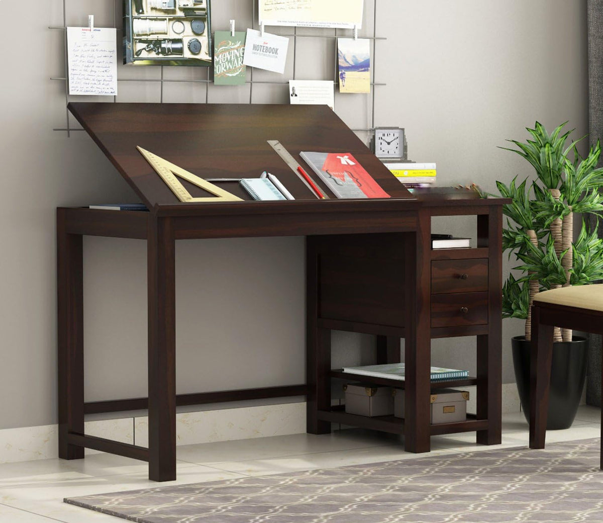 Walnut | Ambica Woodmart Sheesham wood study table, walnut, photo 1