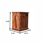 Mamon Wood Decor Sheesham Wood Bedside Table – Design 6