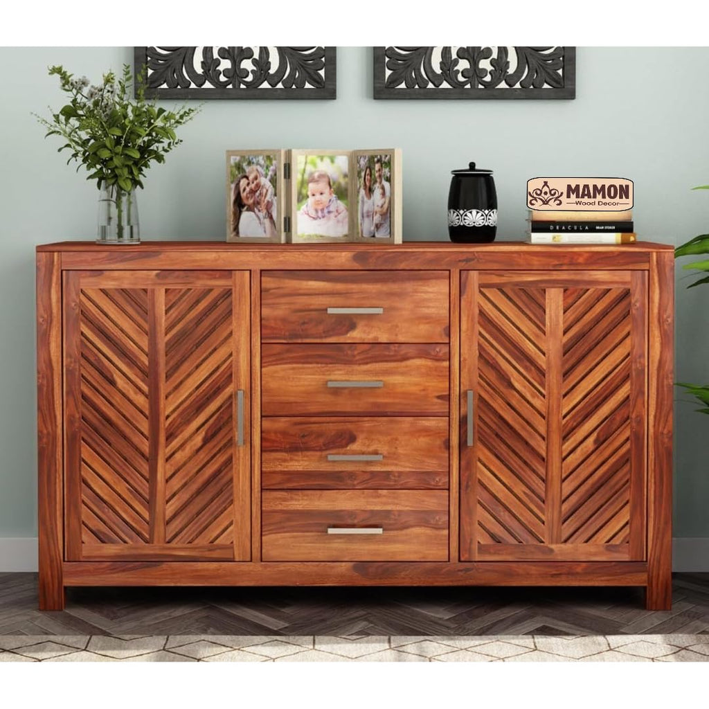 Mamon Wood Decor 4 Drawers and 2 Shelves Storage Wood Cabinet for Home