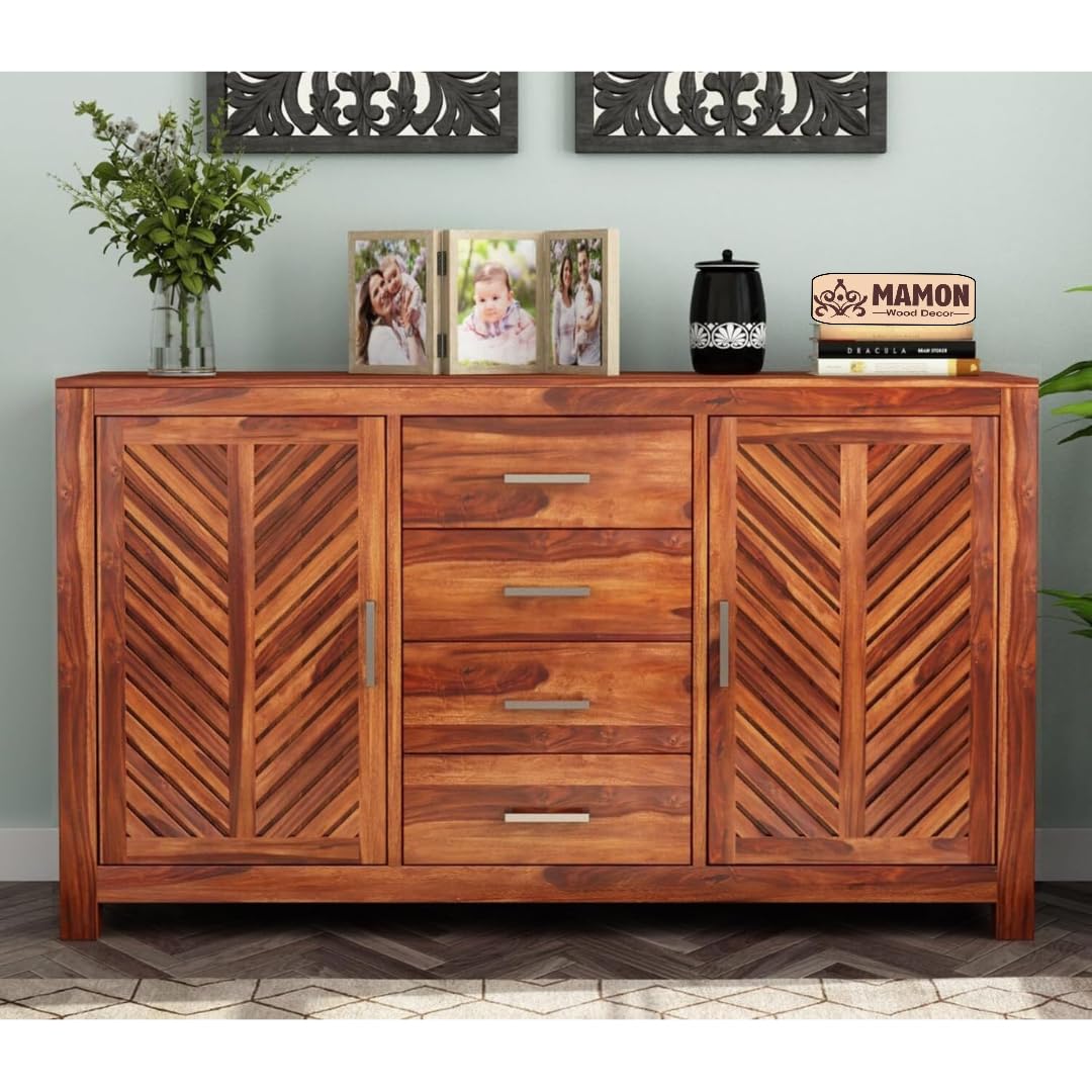 Mamon Wood Decor 4 Drawers and 2 Shelves Storage Wood Cabinet for Home