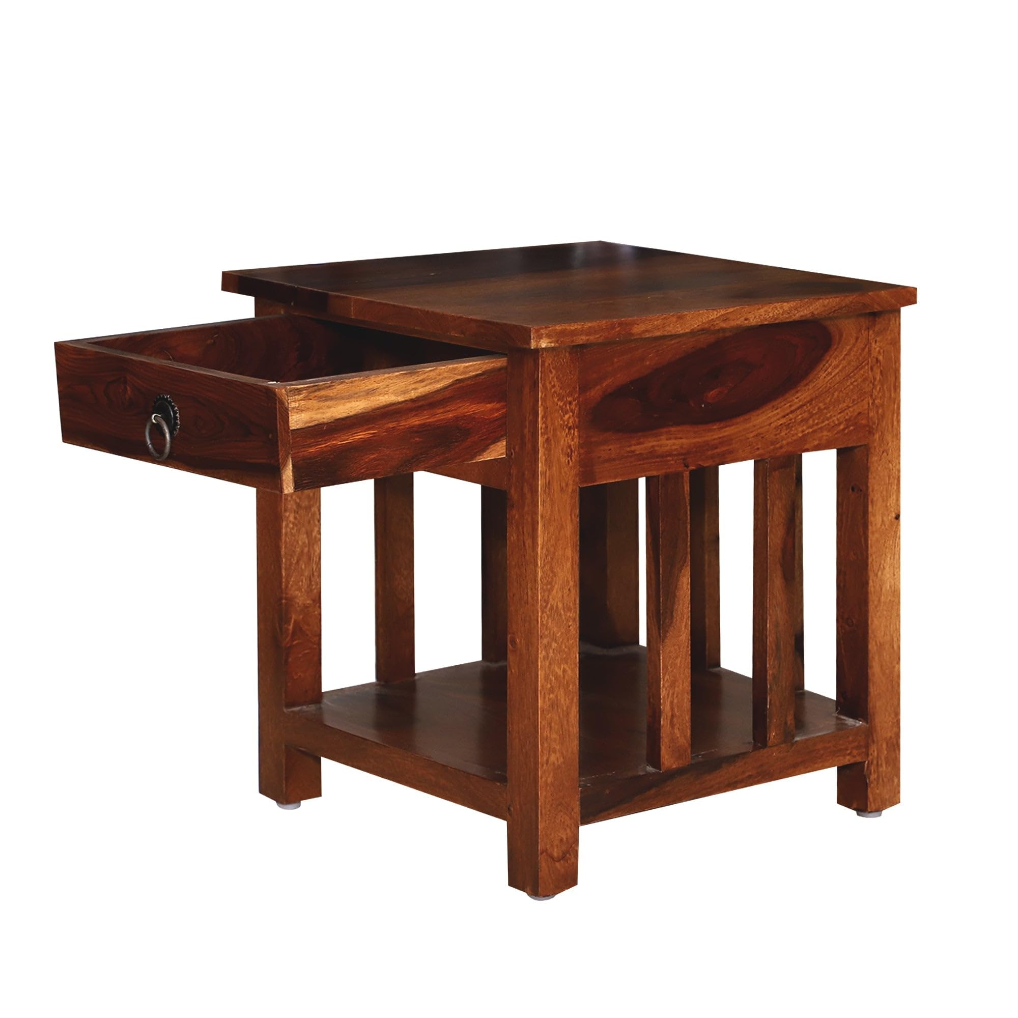 Mamon Wood Decor Sheesham Wood Bedside Table – Design 2