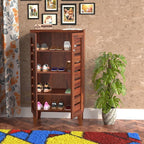 Mamon Wood Decor Wooden Small Shoe Rack with Door, Shoe Rack Cabinet