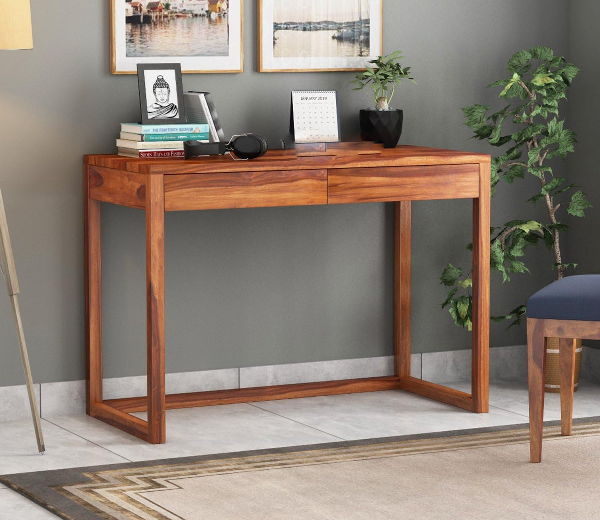 Honey | Ambica Woodmart Sheesham wood study table, honey, photo 1