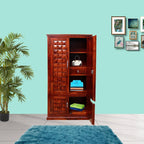 Ambica Woodmart Sheesham wood wardrobe in natural honey finish, photo 7