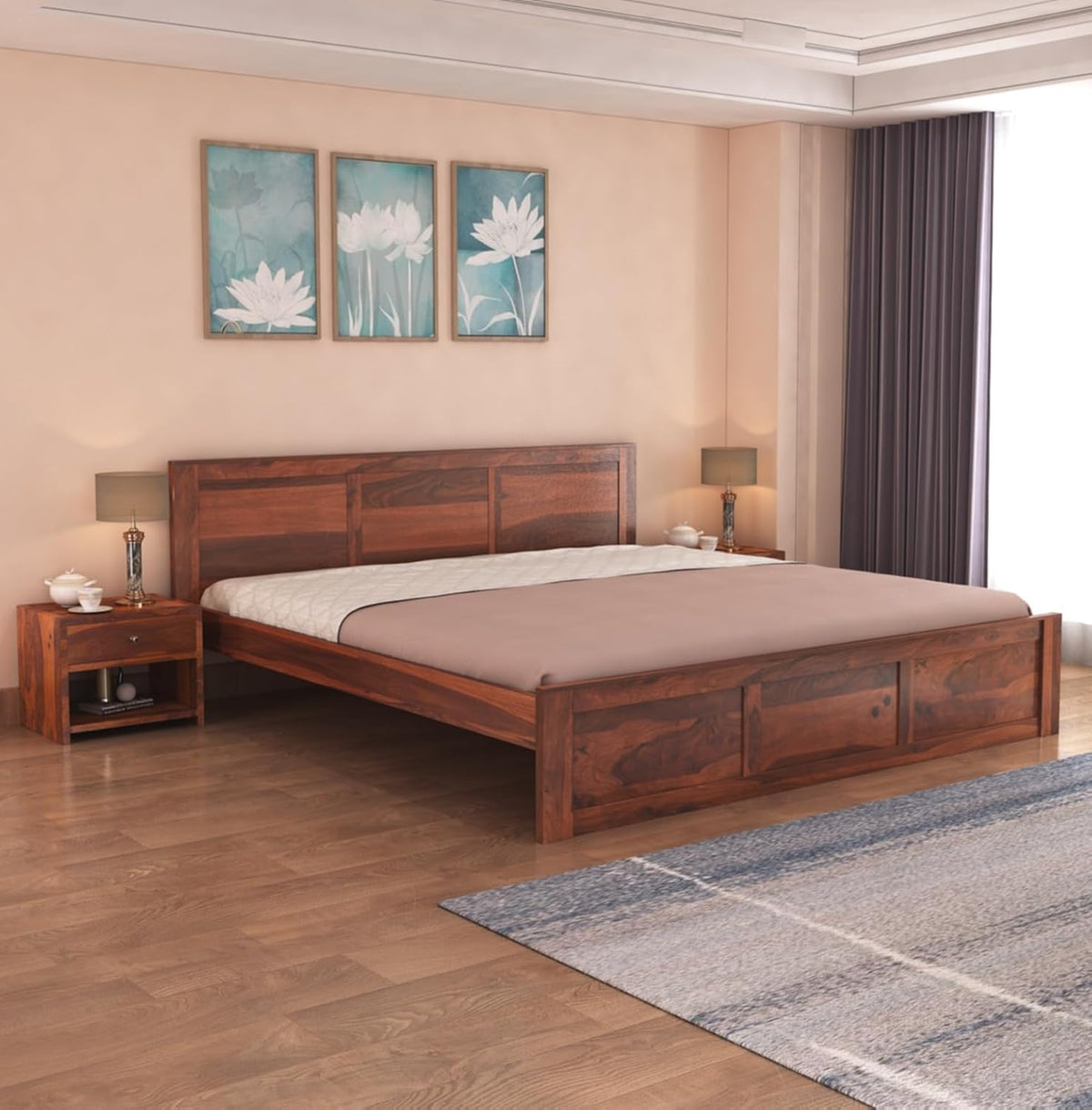 Ambica Woodmart Sheesham wood bed, photo 1