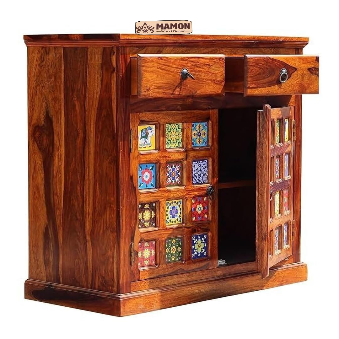 Mamon Wood Decor Free Standing Movable Tv Cabinet for Living Room