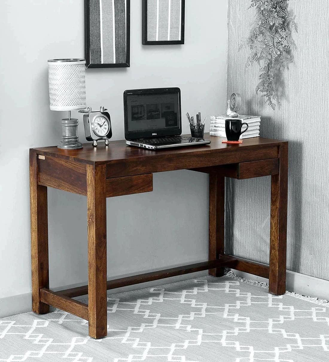 Ambica Woodmart Sheesham wood study table in natural finish, photo 1