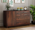 Ambica Woodmart Sheesham wood chest of drawers in walnut finish, photo 1
