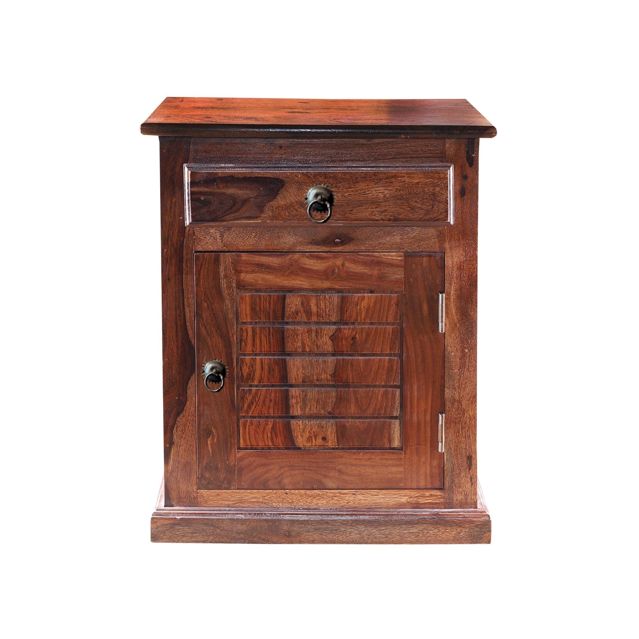 Mamon Wood Decor Sheesham Wood Bedside Table – Design 6