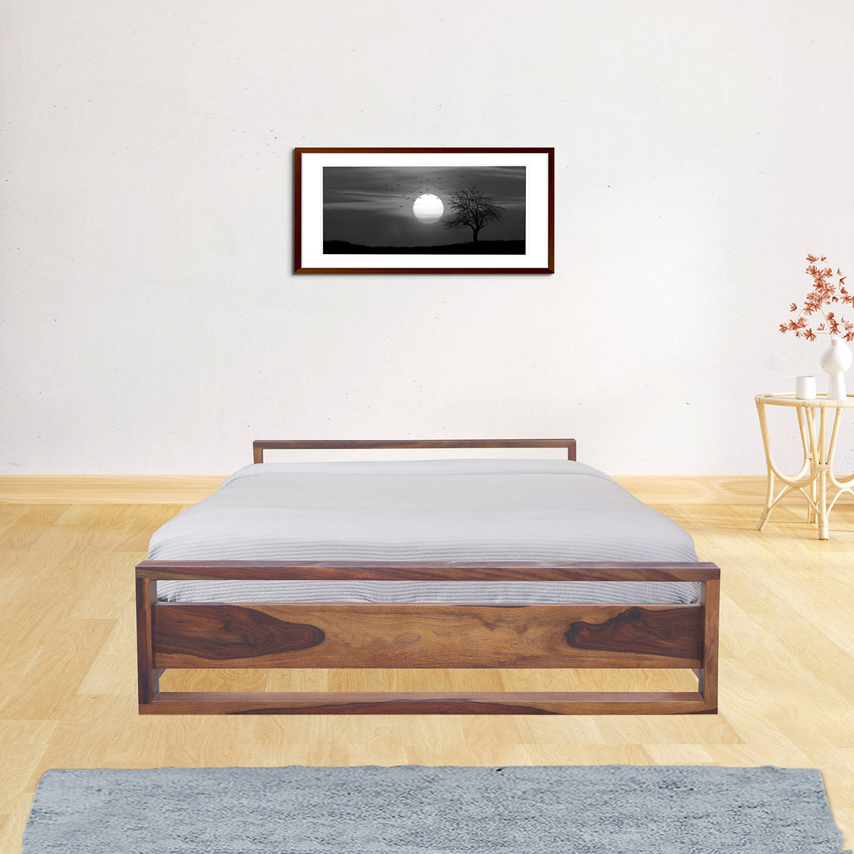 Natural Honey | Ambica Woodmart Sheesham wood bed, natural honey, photo 1