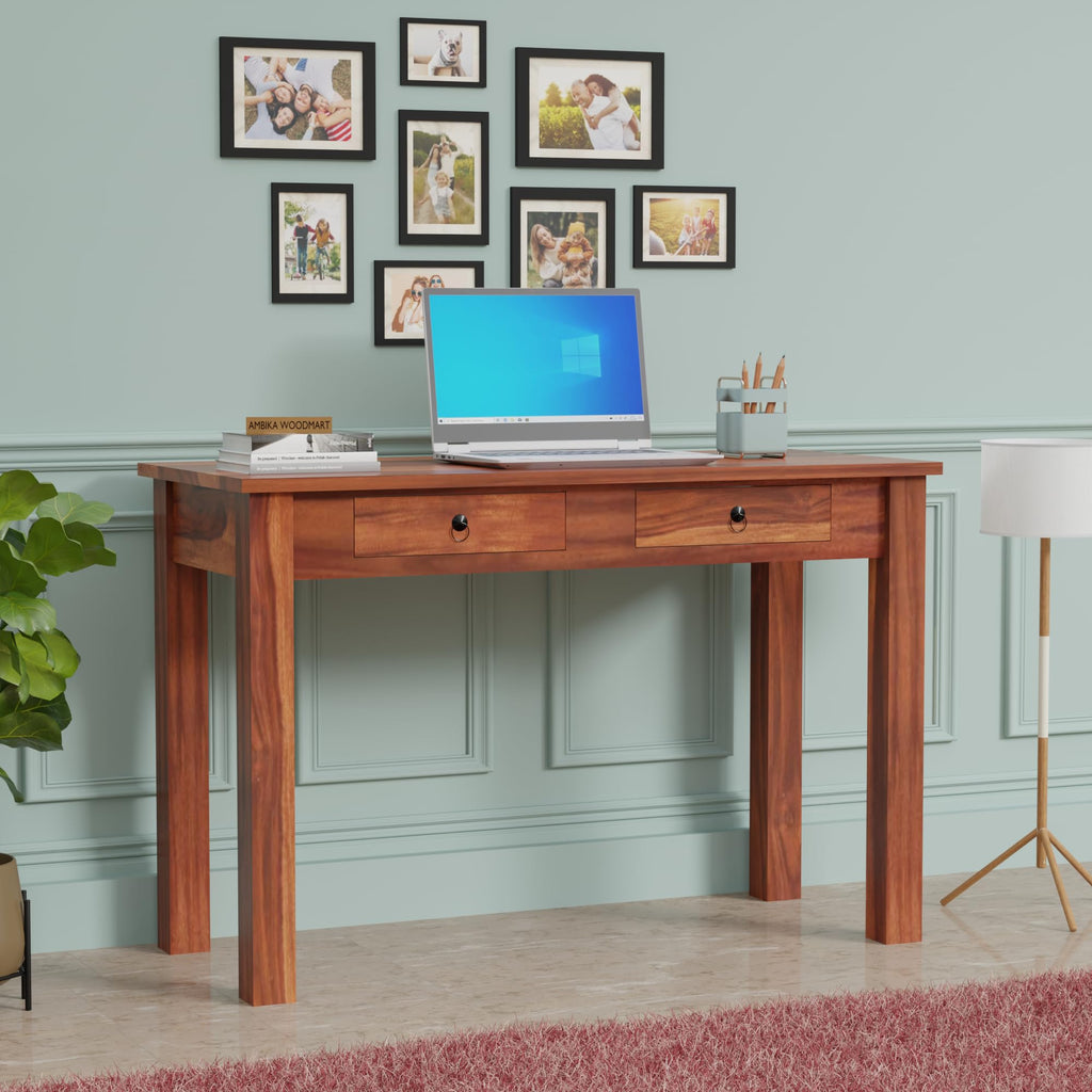 Ambica Woodmart Sheesham wood study table in honey finish, photo 1
