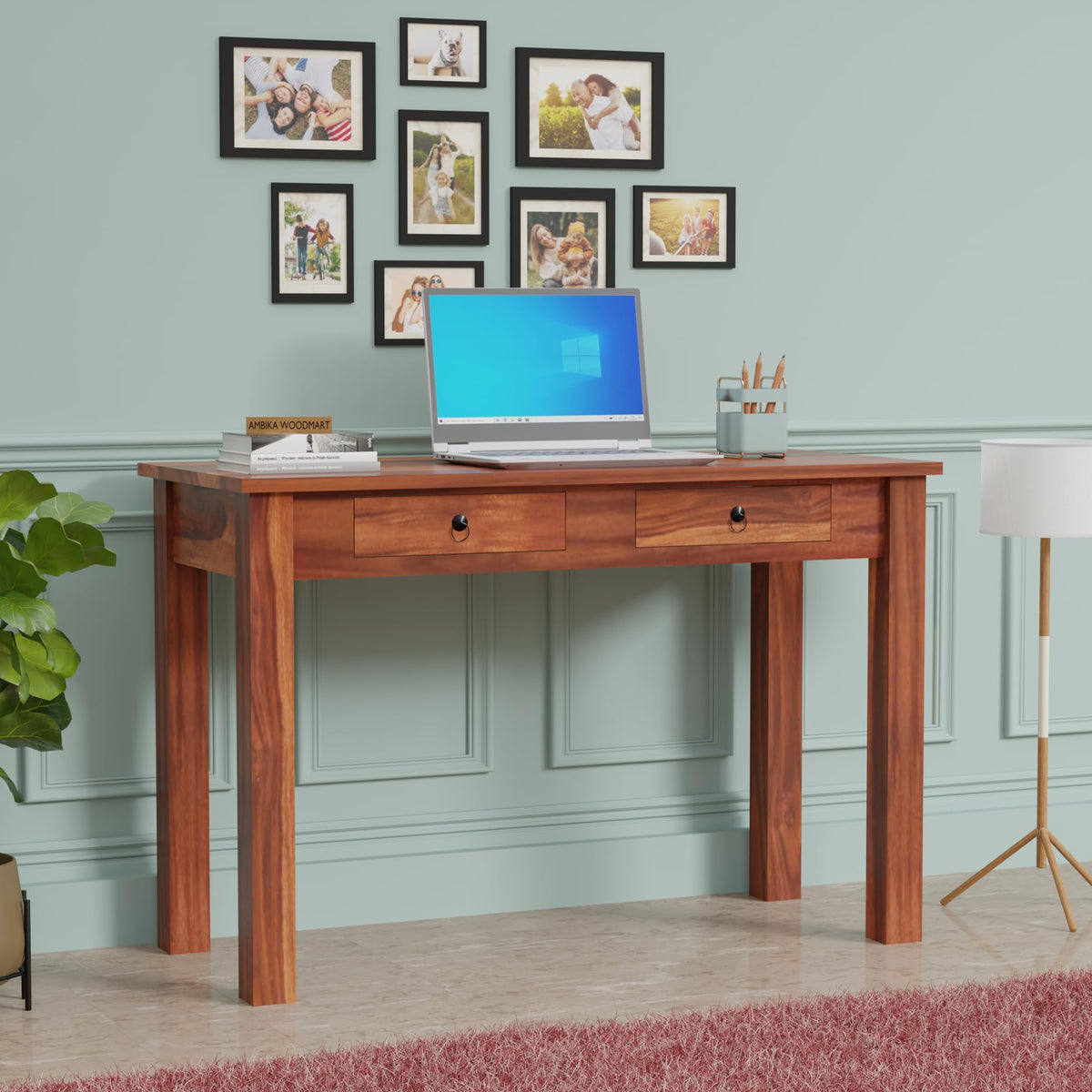 Ambica Woodmart Sheesham wood study table in honey finish, photo 1