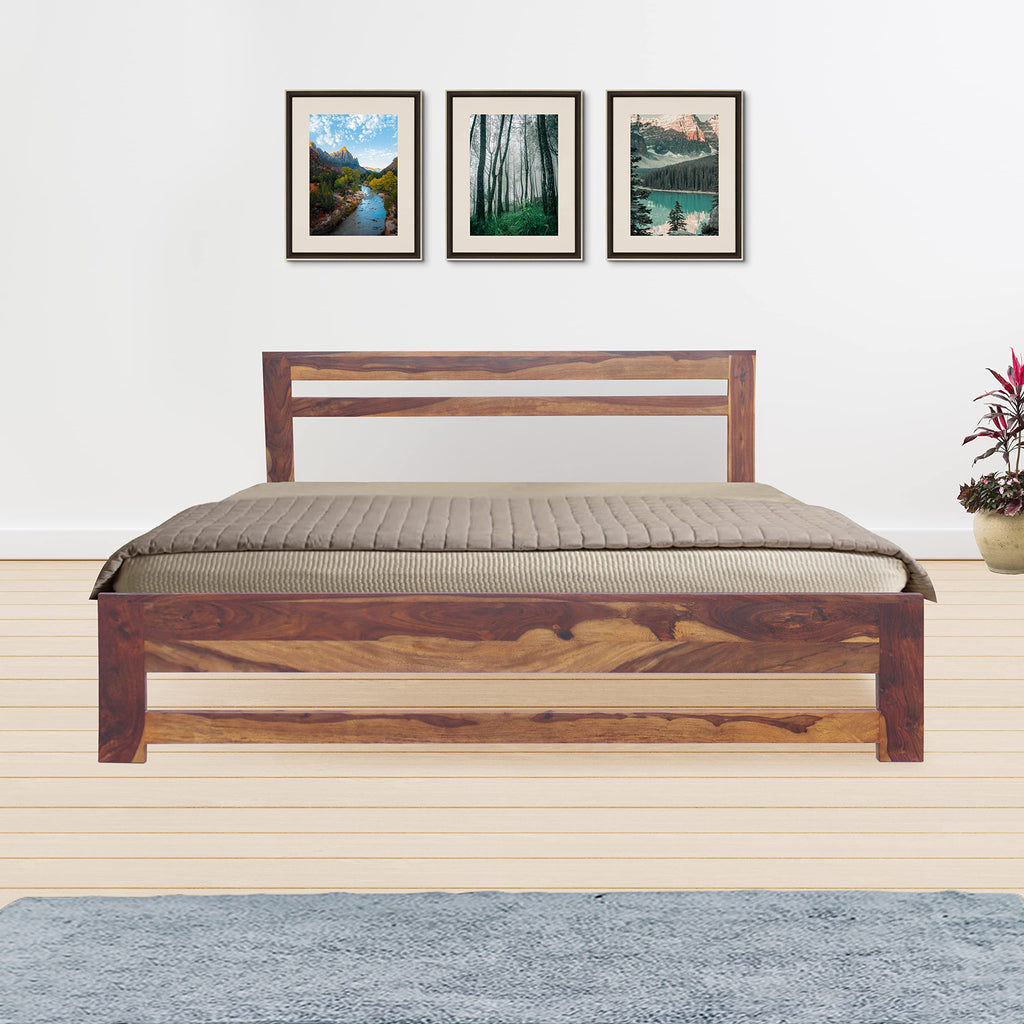 Natural Honey | Ambica Woodmart Sheesham wood bed, natural honey, photo 1