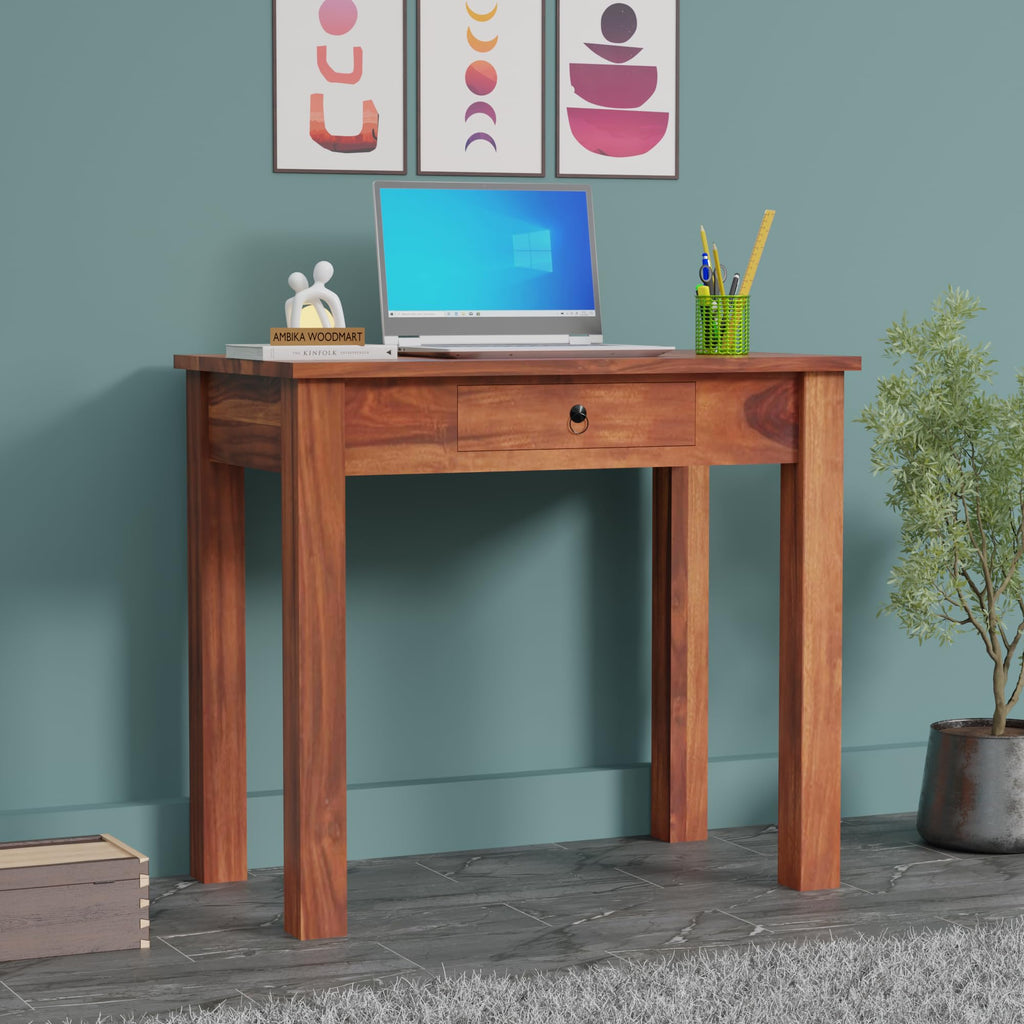 Ambica Woodmart Sheesham wood study table in natural finish, photo 1