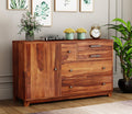 Ambica Woodmart Sheesham wood chest of drawers in brown finish, photo 1