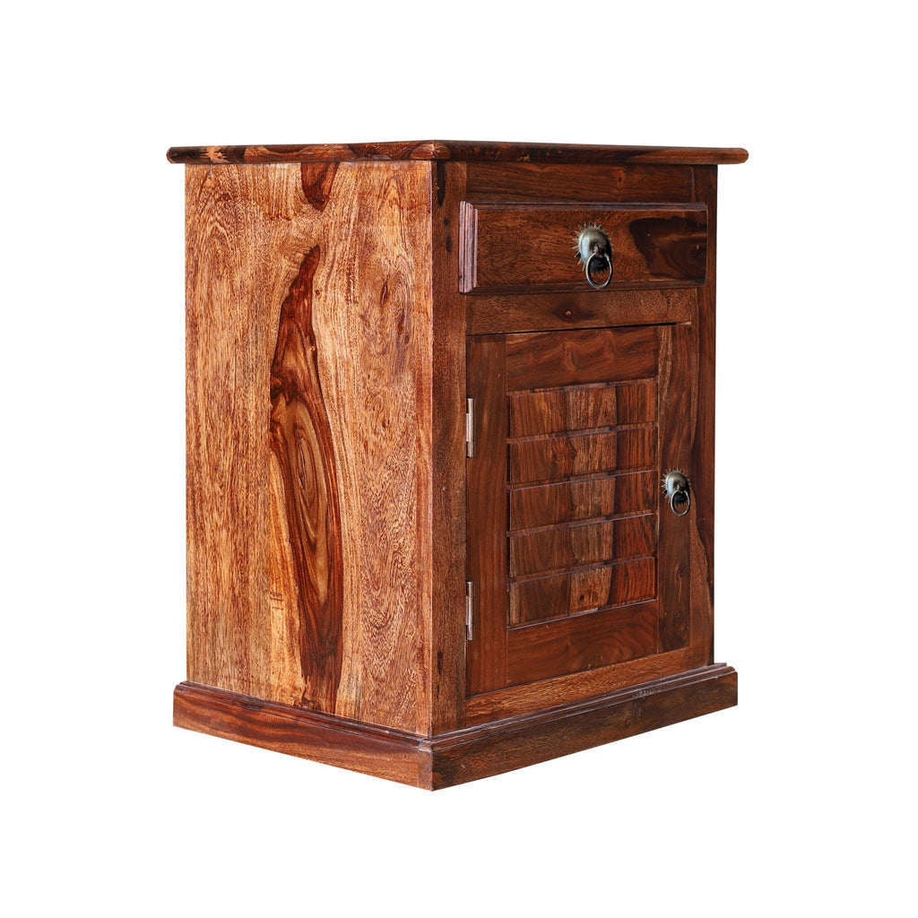 Mamon Wood Decor Sheesham Wood Bedside Table – Design 6