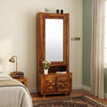 Mamon Wood Decor Solid Wood Dressing Table with Mirror for Living