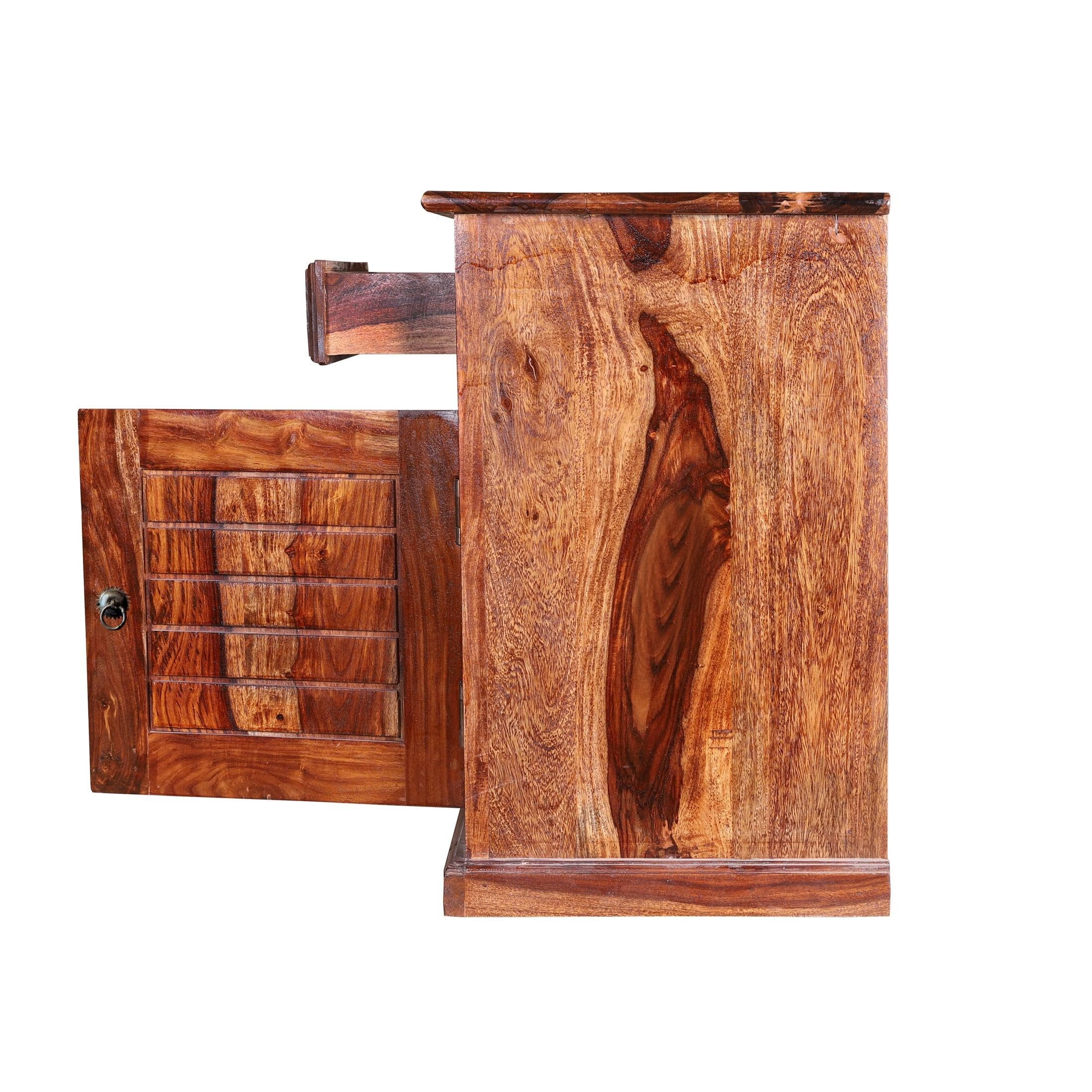 Mamon Wood Decor Sheesham Wood Bedside Table – Design 6